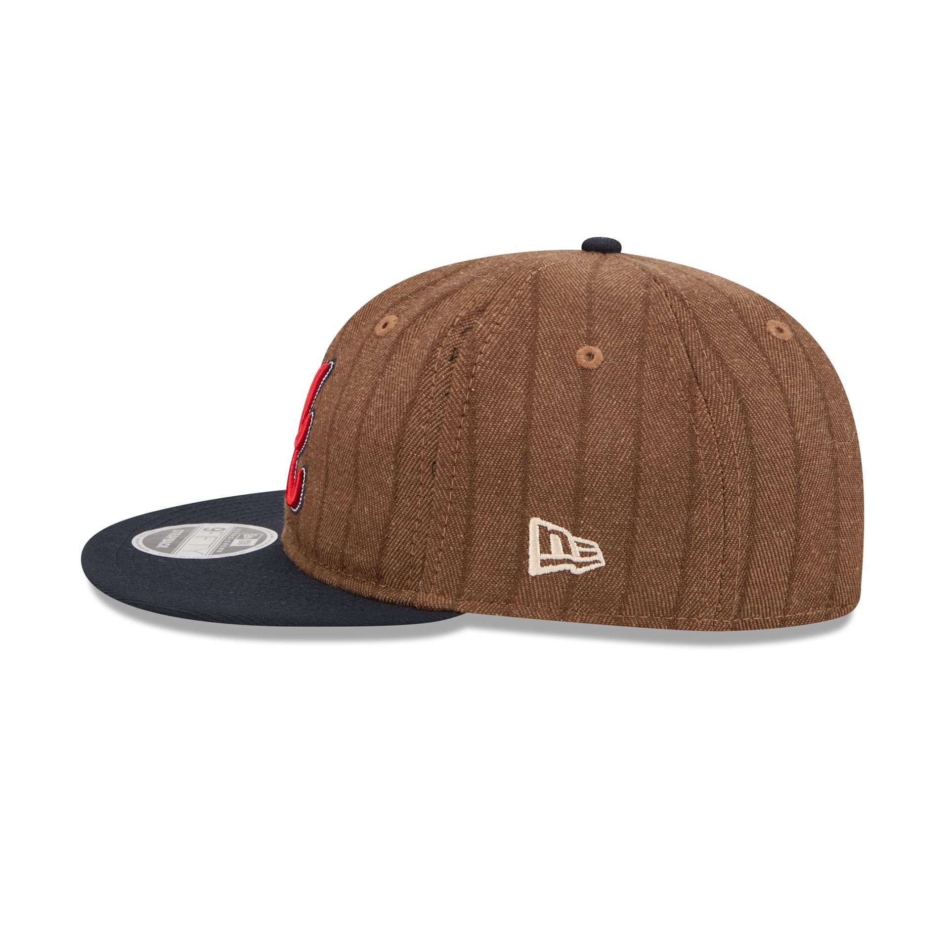 Atlanta Braves Three Looms Wool Pinstripe Retro Crown 9FIFTY Adjustable Hat