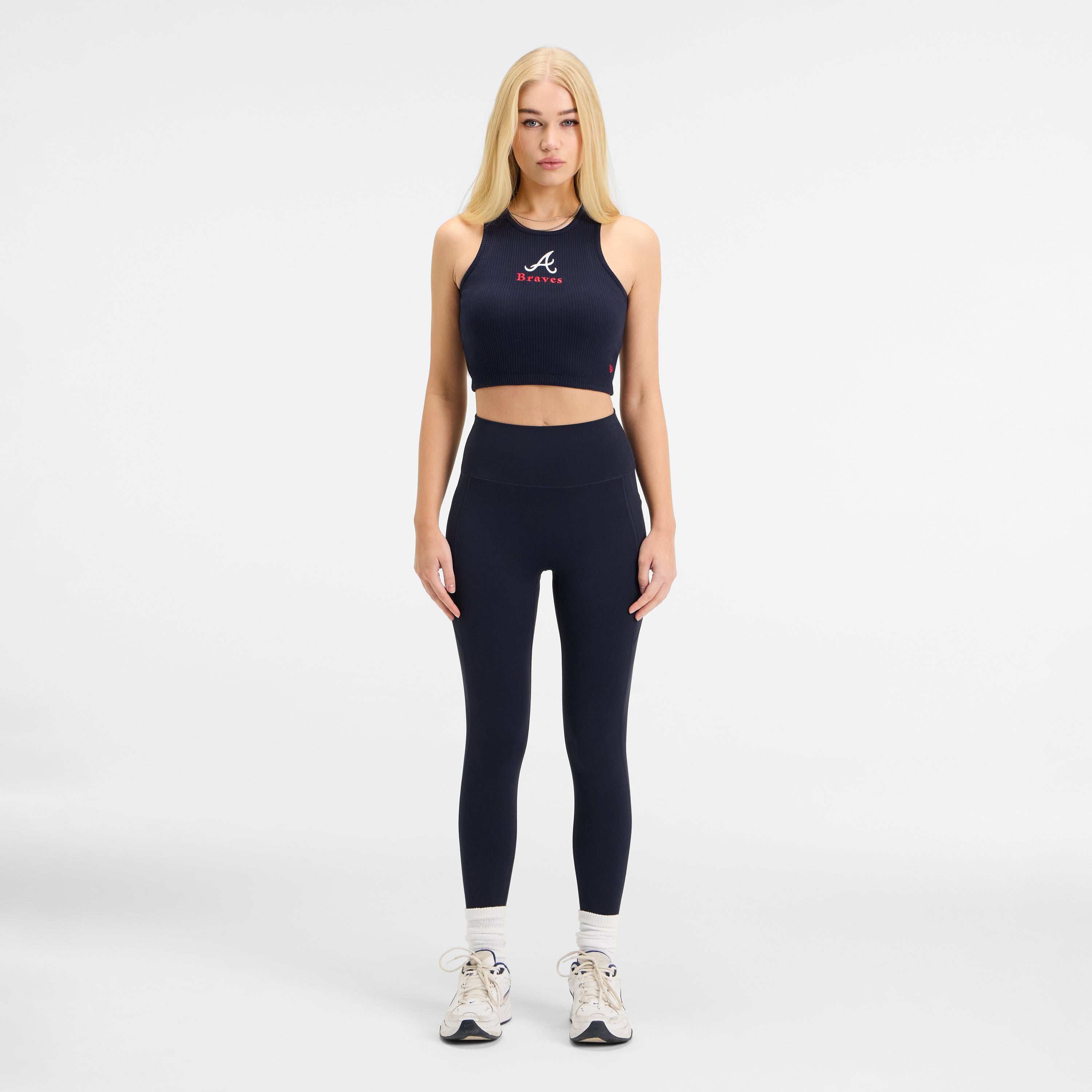 Atlanta Braves Leisure Cropped Women's Tank Top