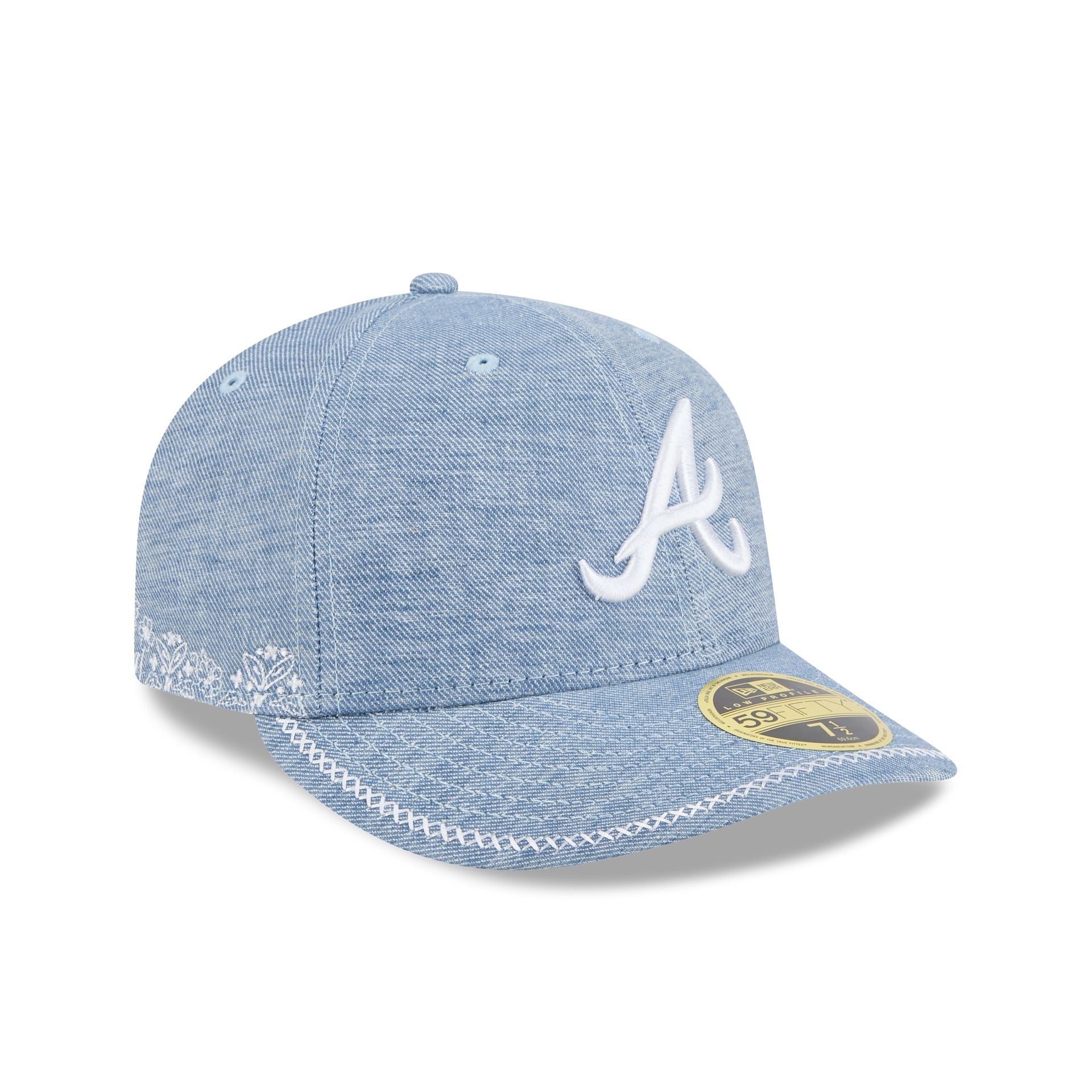 Atlanta Braves Hand Stitched Chambray Low Profile 59FIFTY Fitted Hat