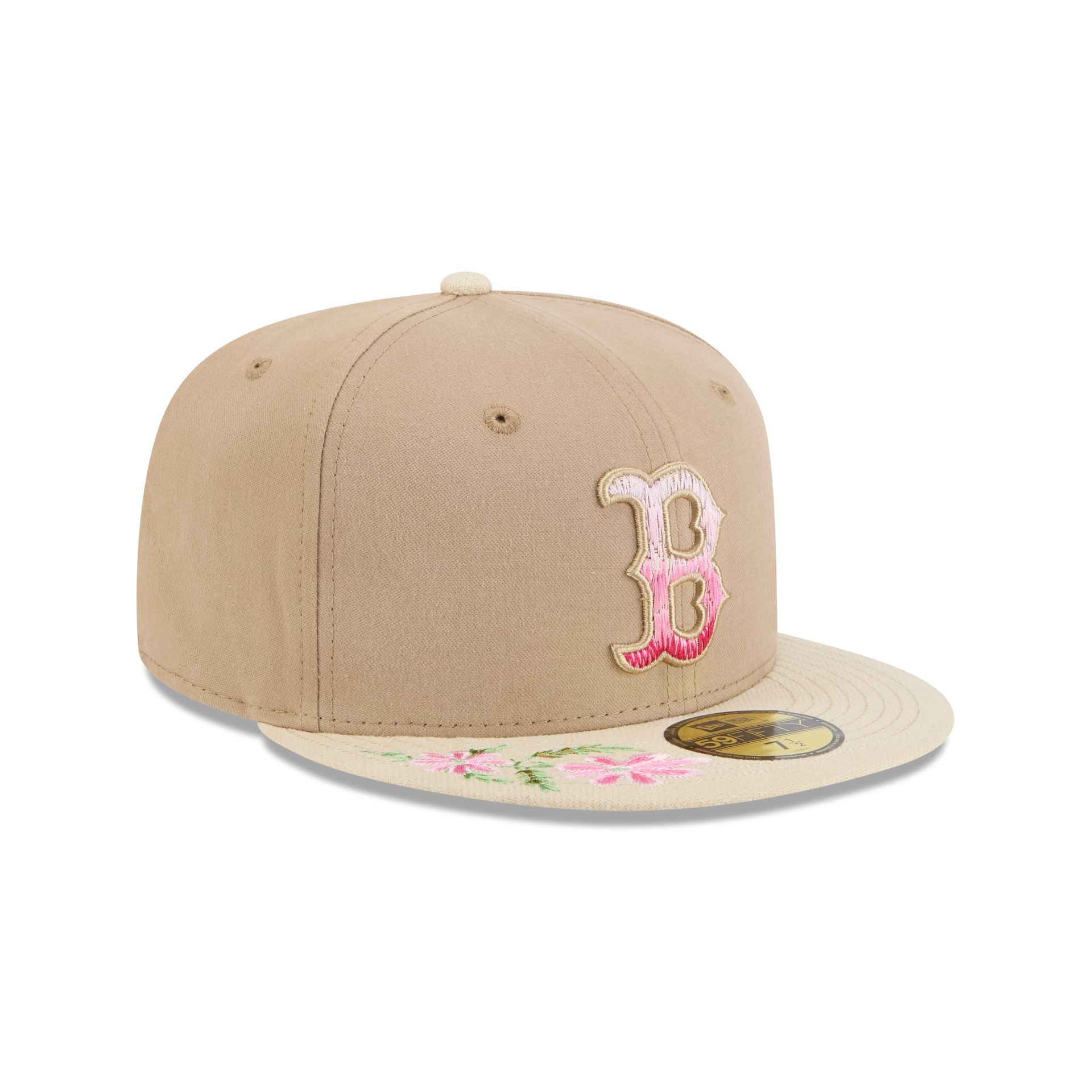 Boston Red Sox Hand Stitched Floral 59FIFTY Fitted Hat