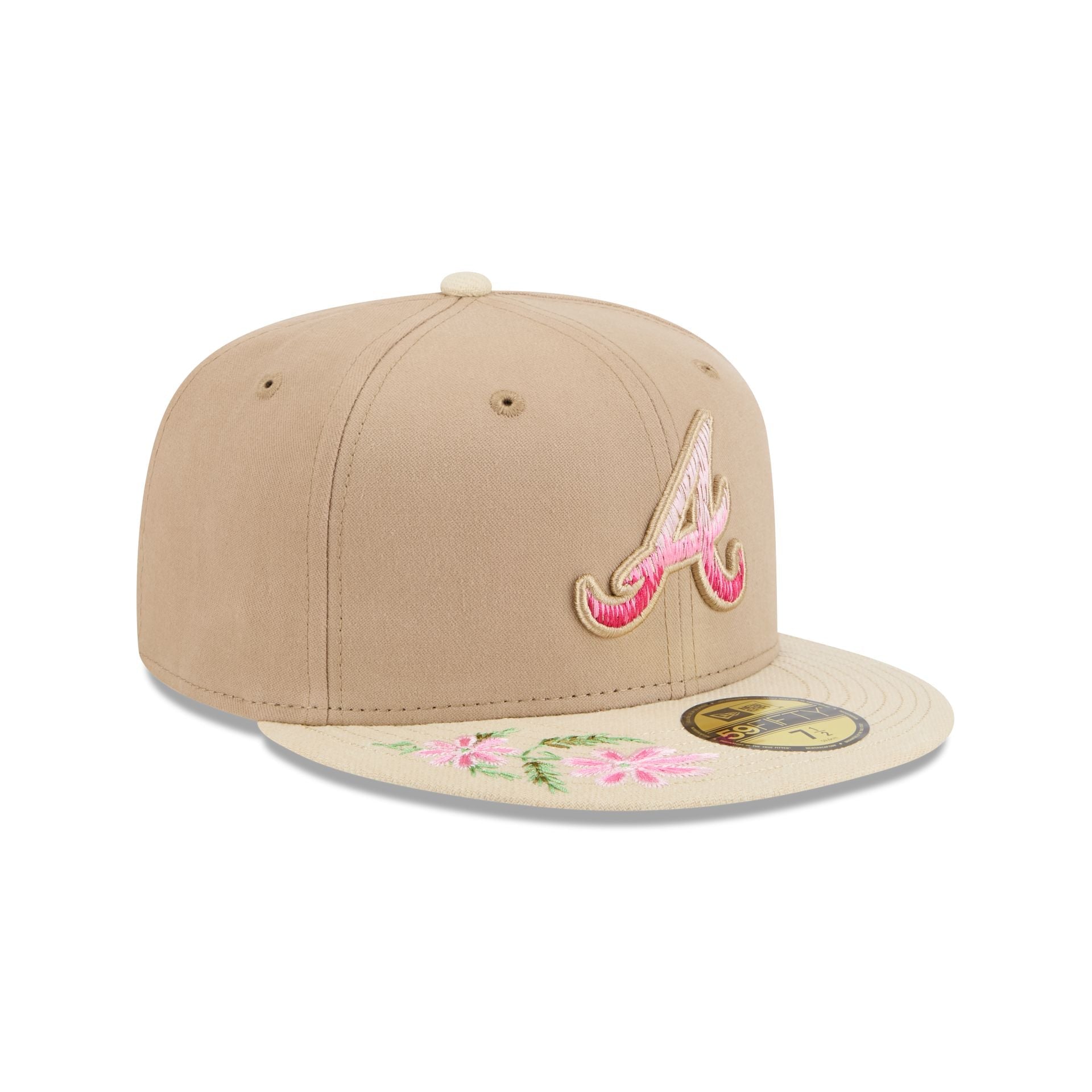 Atlanta Braves Hand Stitched Floral 59FIFTY Fitted Hat