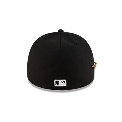 Atlanta Braves Black Script Safety Pin 59FIFTY A-Frame Fitted Hat