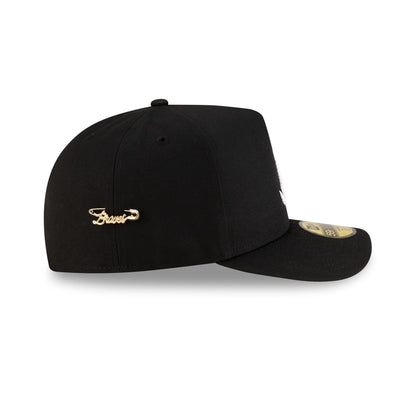 Atlanta Braves Black Script Safety Pin 59FIFTY A-Frame Fitted Hat