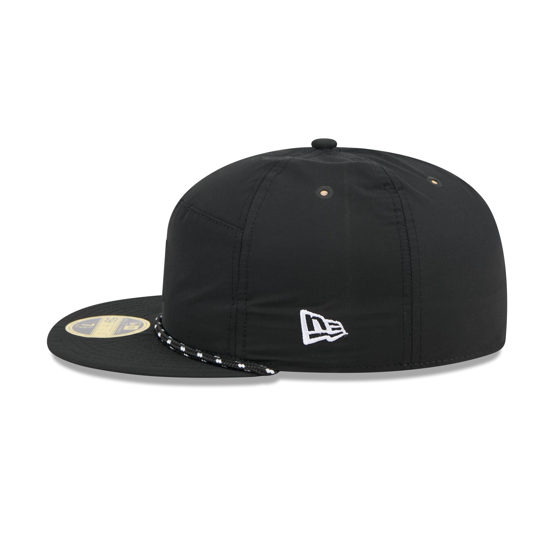 Atlanta Braves Black Poly Rope Split Panel 59FIFTY Fitted Hat