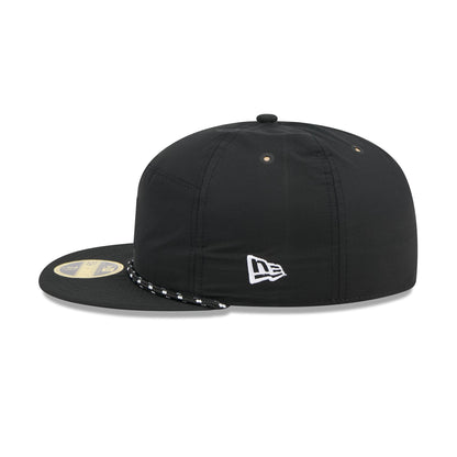 Atlanta Braves Black Poly Rope Split Panel 59FIFTY Fitted Hat
