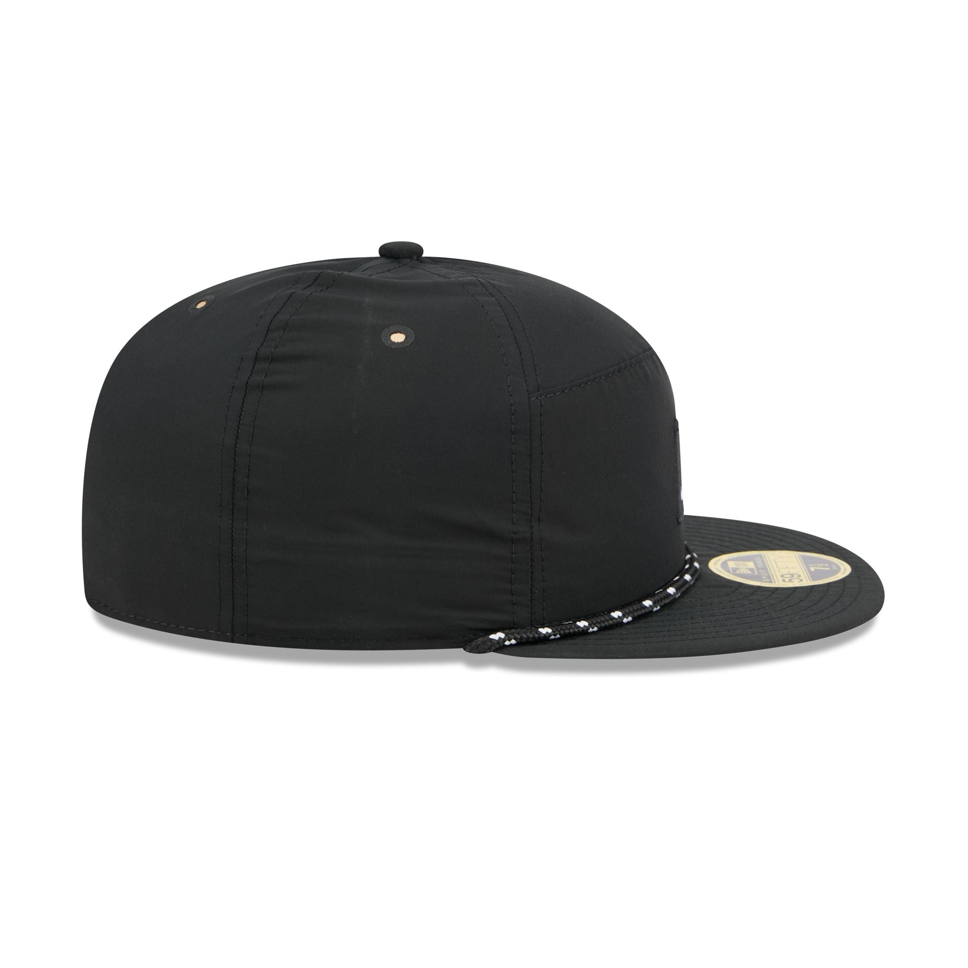 Atlanta Braves Black Poly Rope Split Panel 59FIFTY Fitted Hat