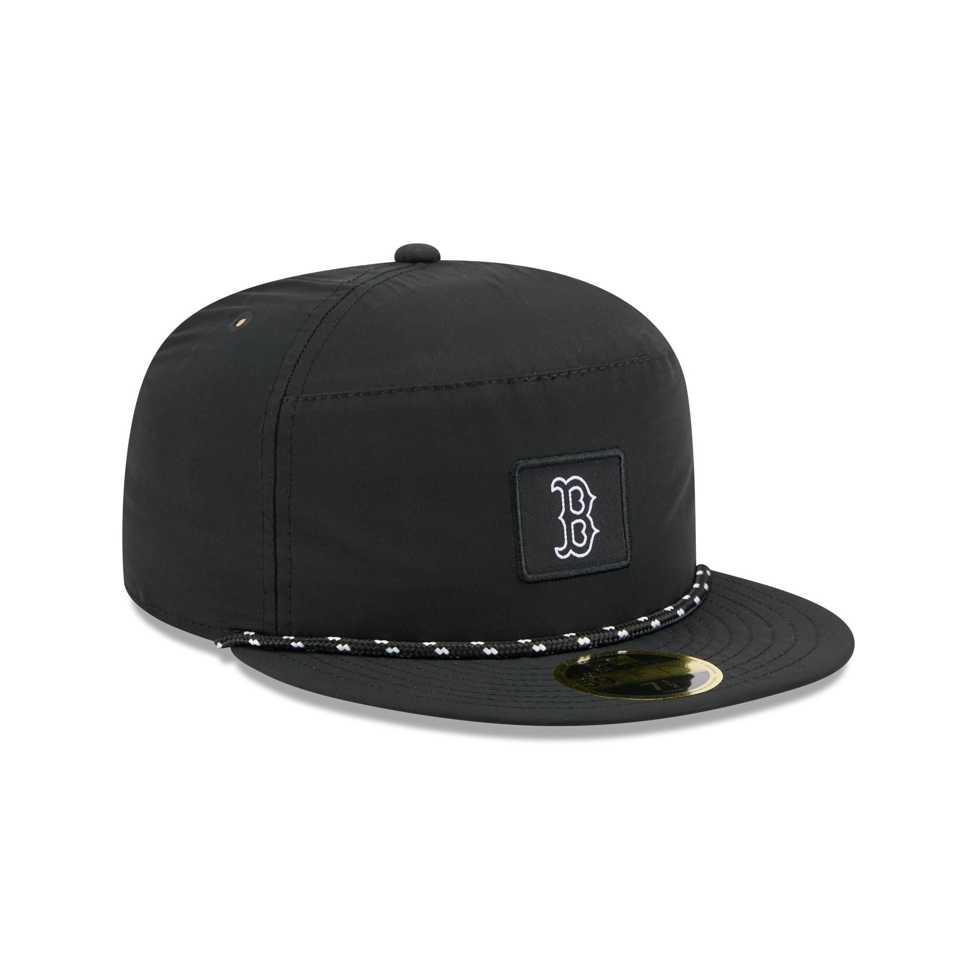 Boston Red Sox Black Poly Rope Split Panel 59FIFTY Fitted Hat