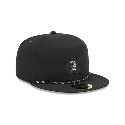 Boston Red Sox Black Poly Rope Split Panel 59FIFTY Fitted Hat