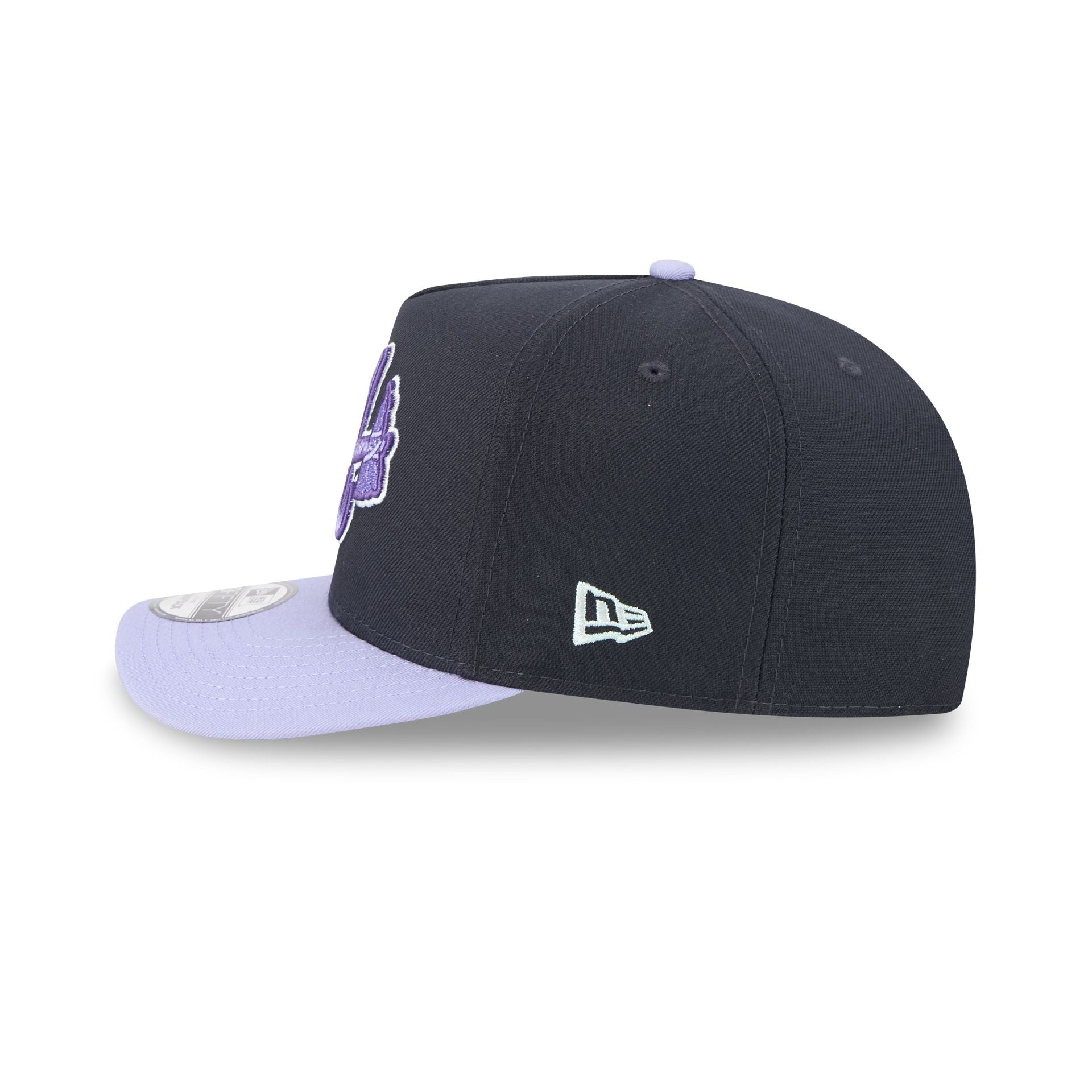 Atlanta Braves Navy Lavender 9FIFTY A-Frame Snapback Hat