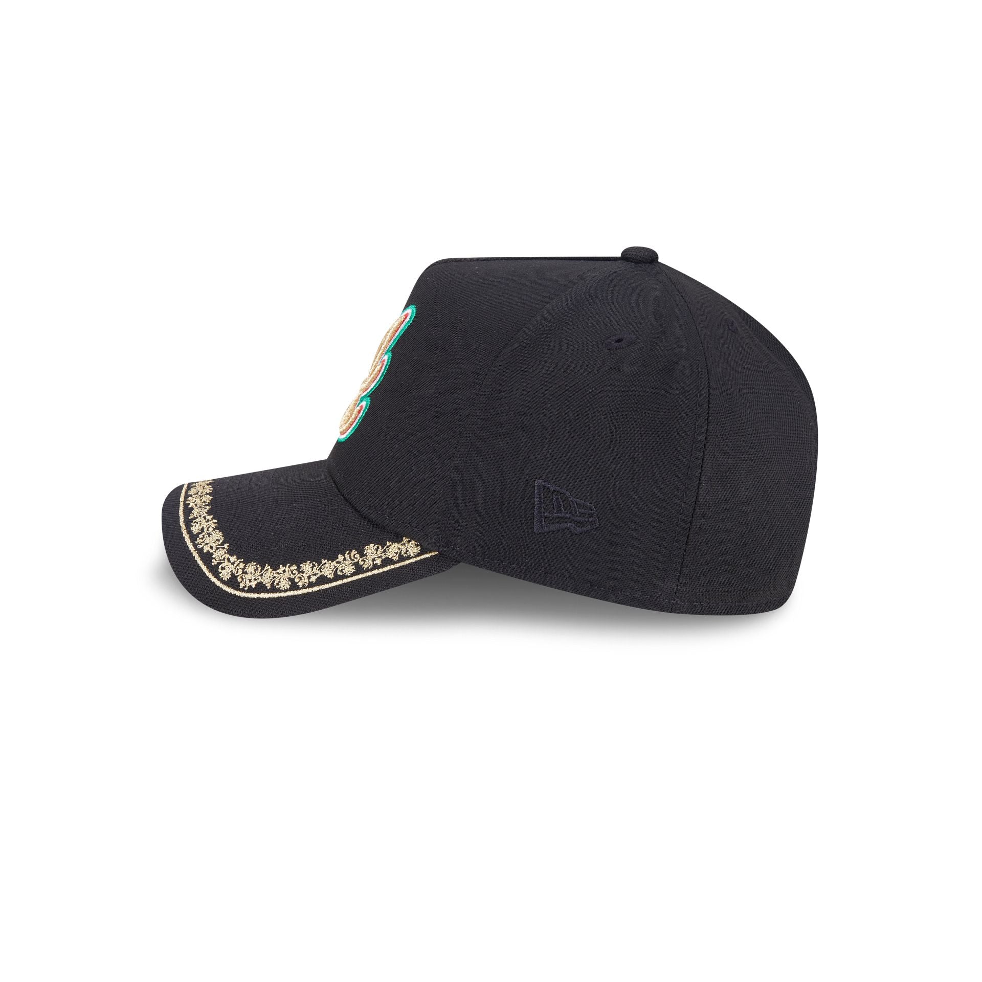 Atlanta Braves Ornate Visor 9FORTY A-Frame Snapback Hat