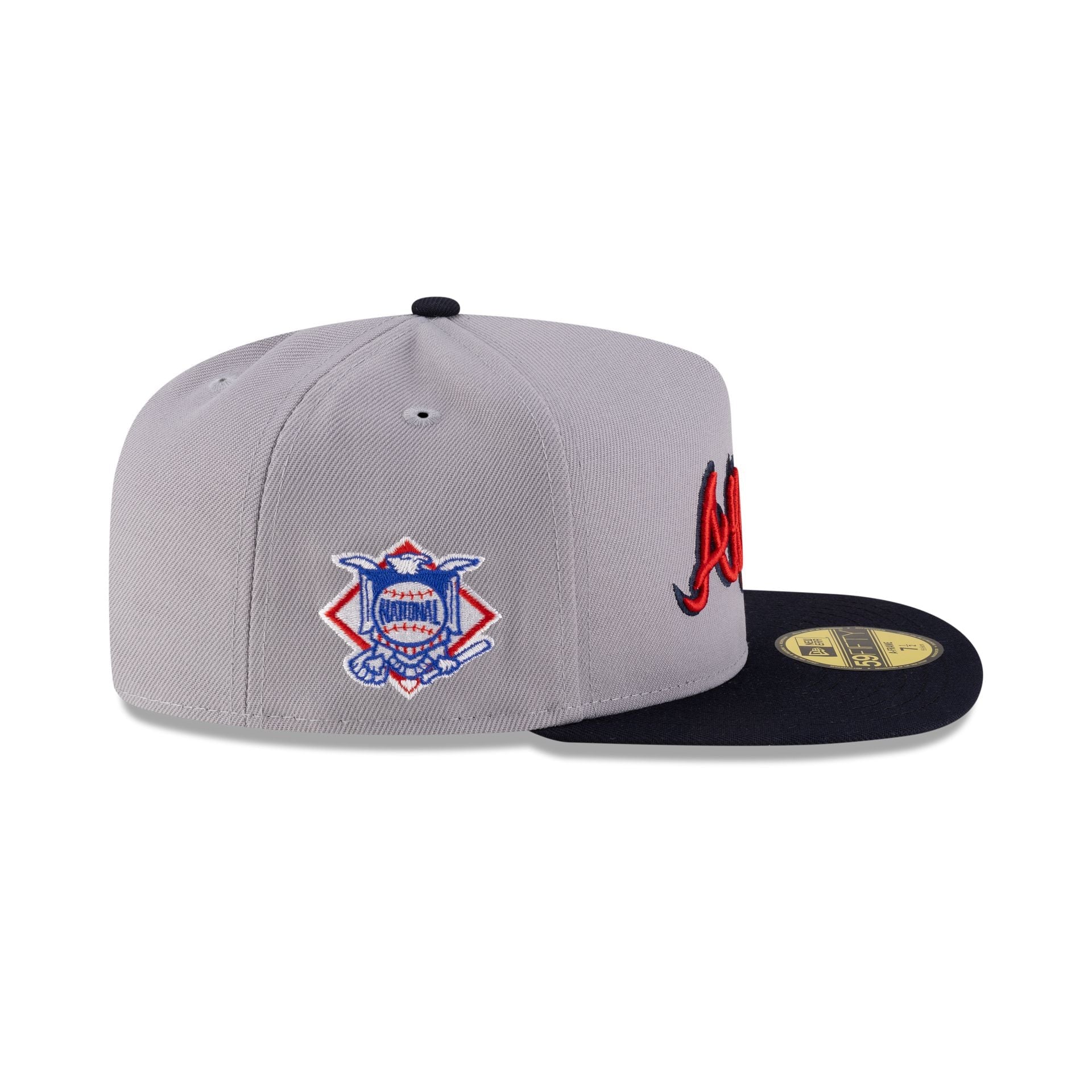 Just Caps League Sidepatch Gray Atlanta Braves 59FIFTY A-Frame Fitted Hat