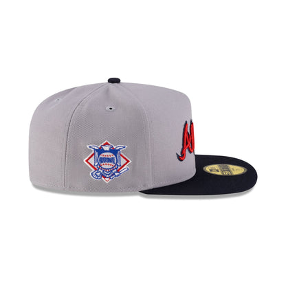 Just Caps League Sidepatch Gray Atlanta Braves 59FIFTY A-Frame Fitted Hat