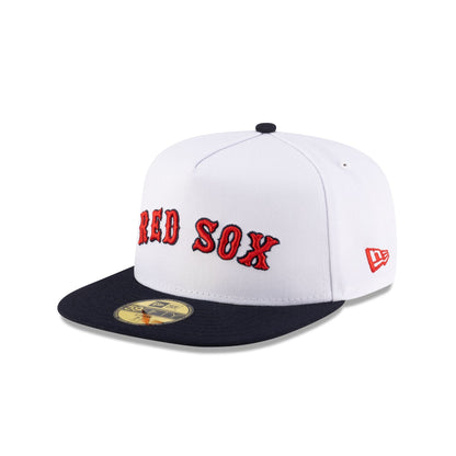 Just Caps League Sidepatch Optic White Boston Red Sox 59FIFTY A-Frame Fitted Hat